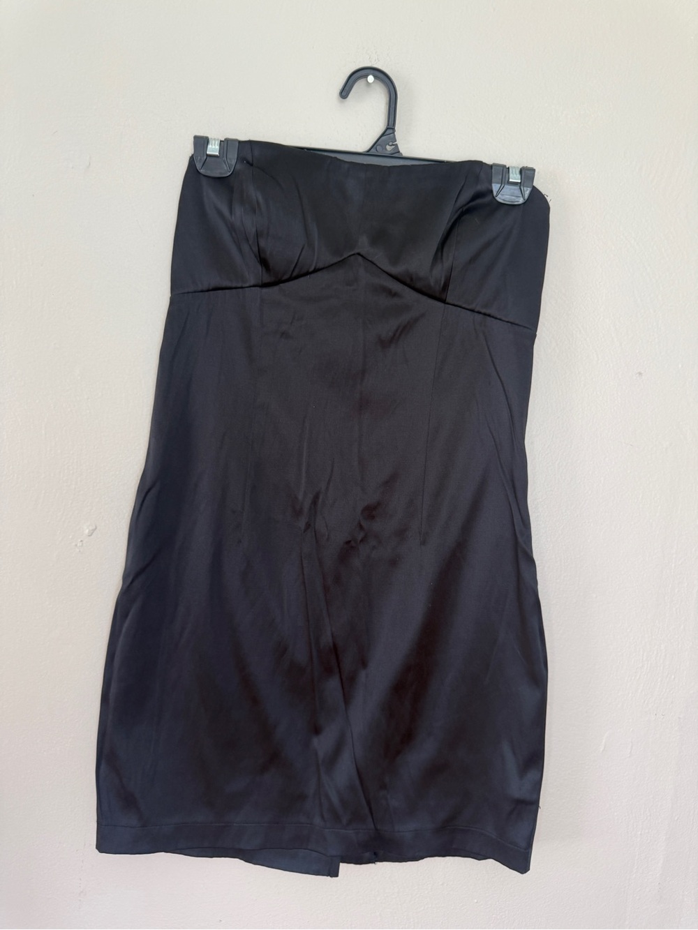 Vintage Forever 21 Black Satin Strapless Slip minidress medium